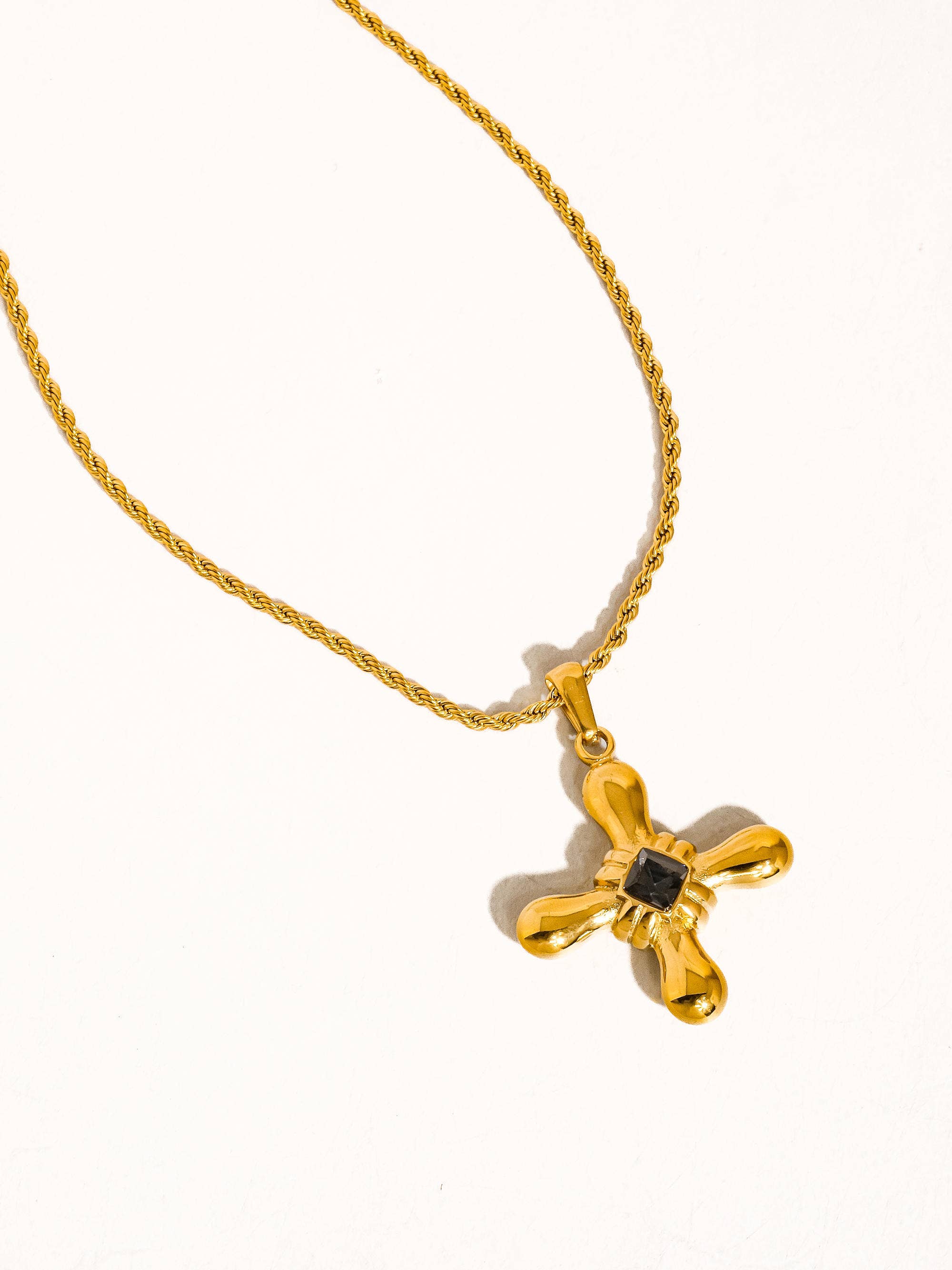 Chantal Stone Cross Necklace