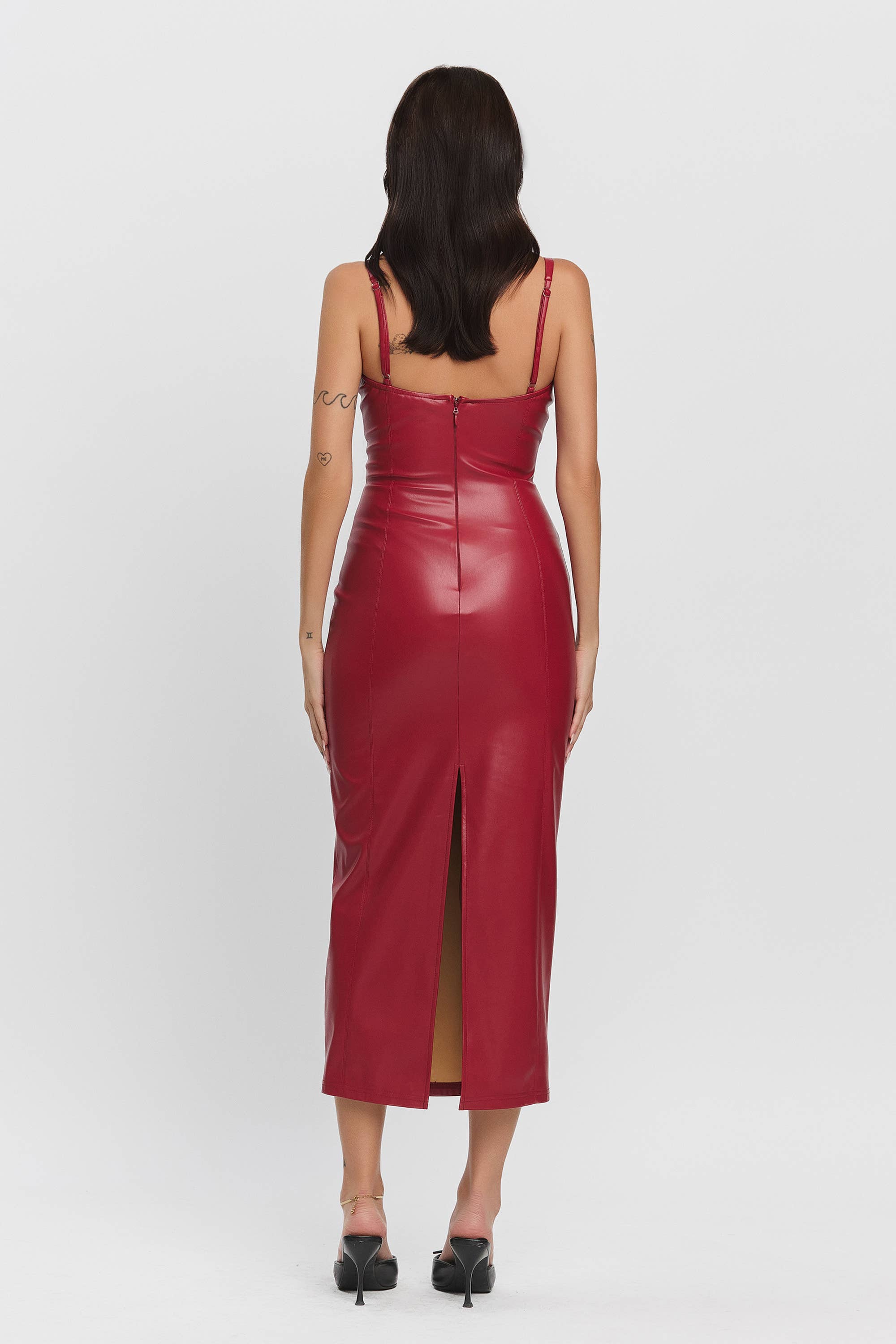 Alara Vegan Leather Cut-Out Maxi Dress