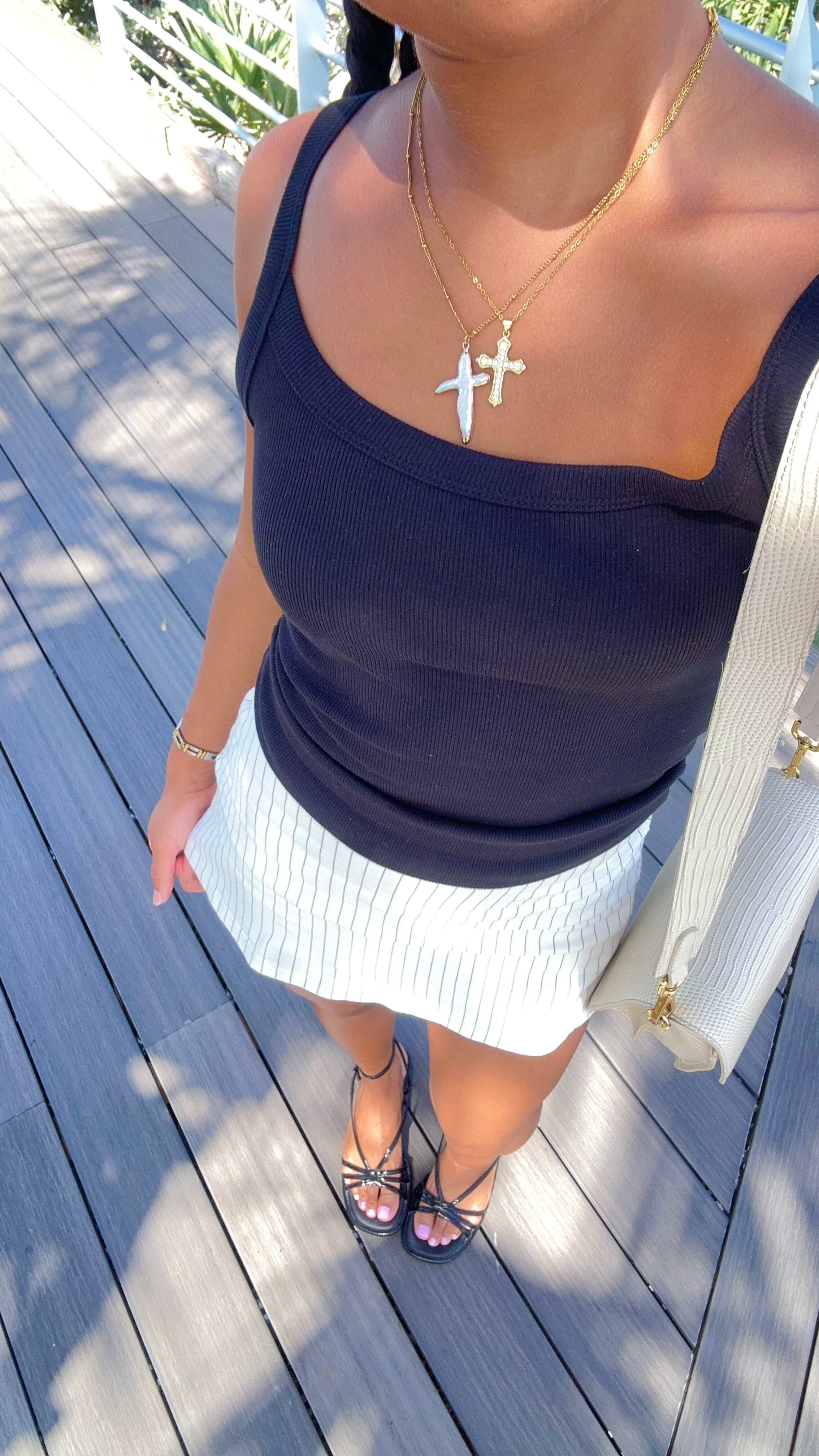 Cross Stone Pendant Necklace