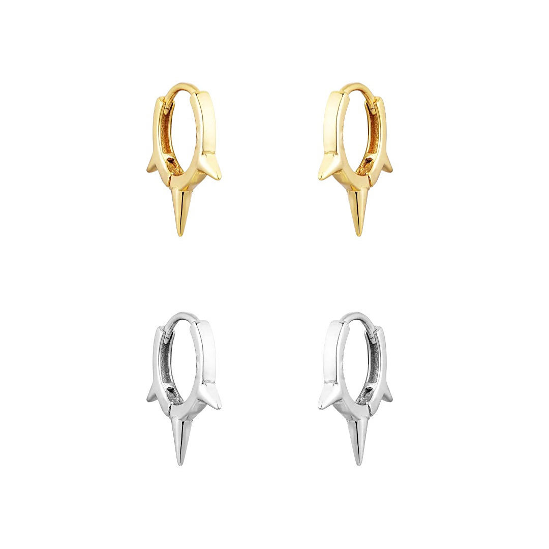 Triple Spike Huggies Earrings
