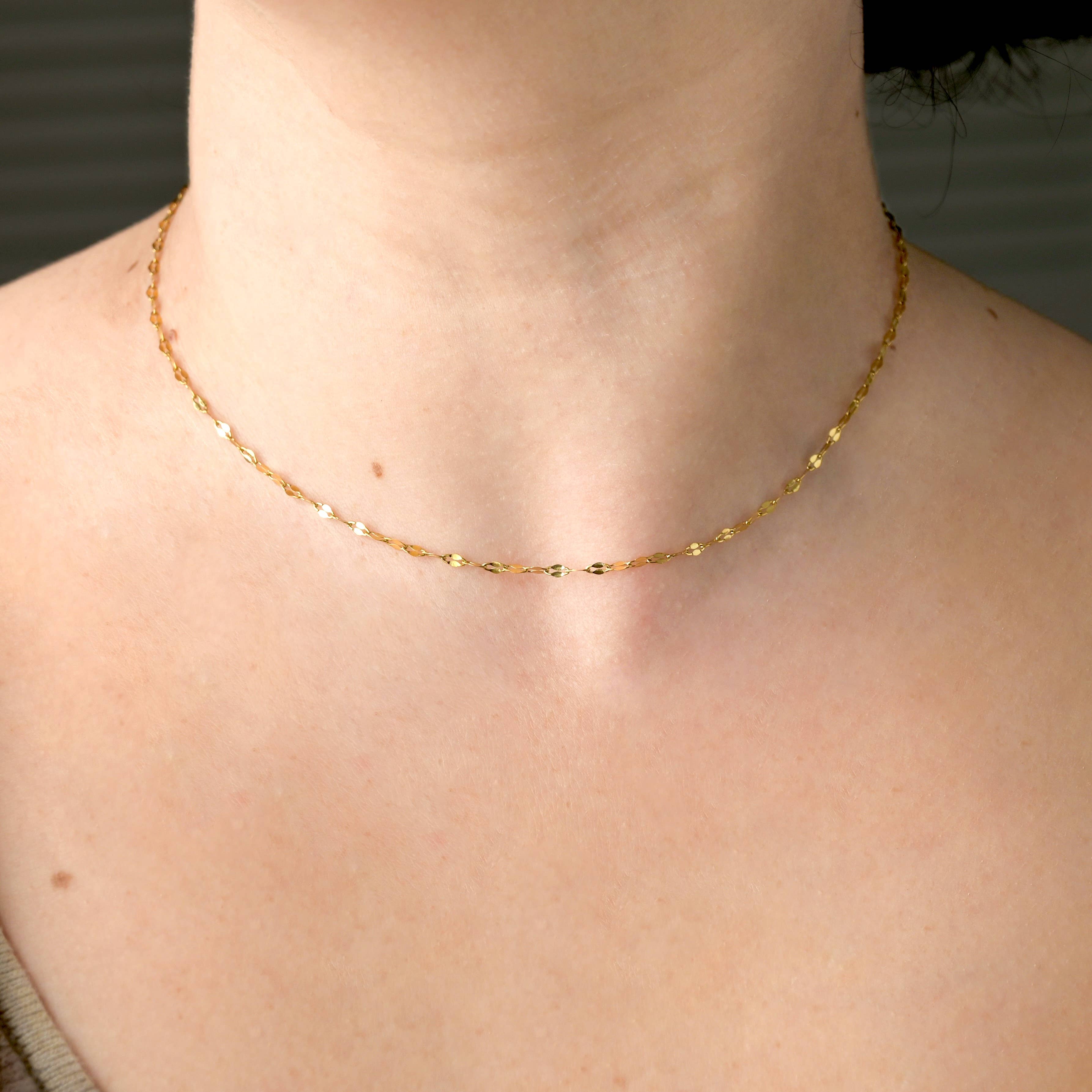 Mirror Chain Necklace - Tarnish-free Sequin Choker