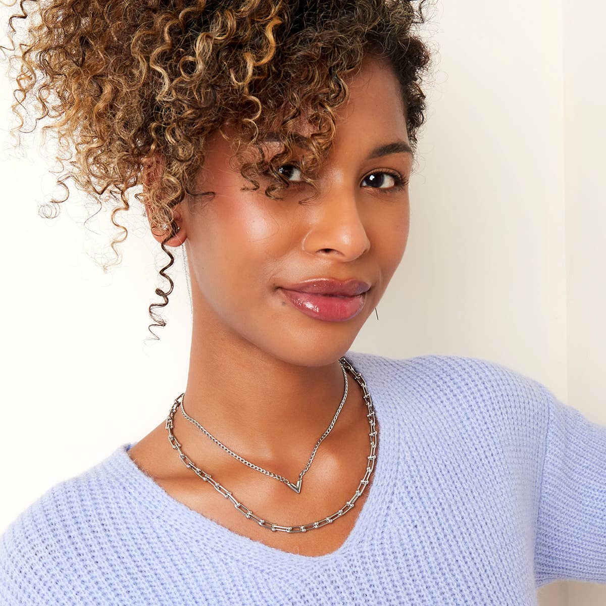 Stainless Steel Necklace Letter V