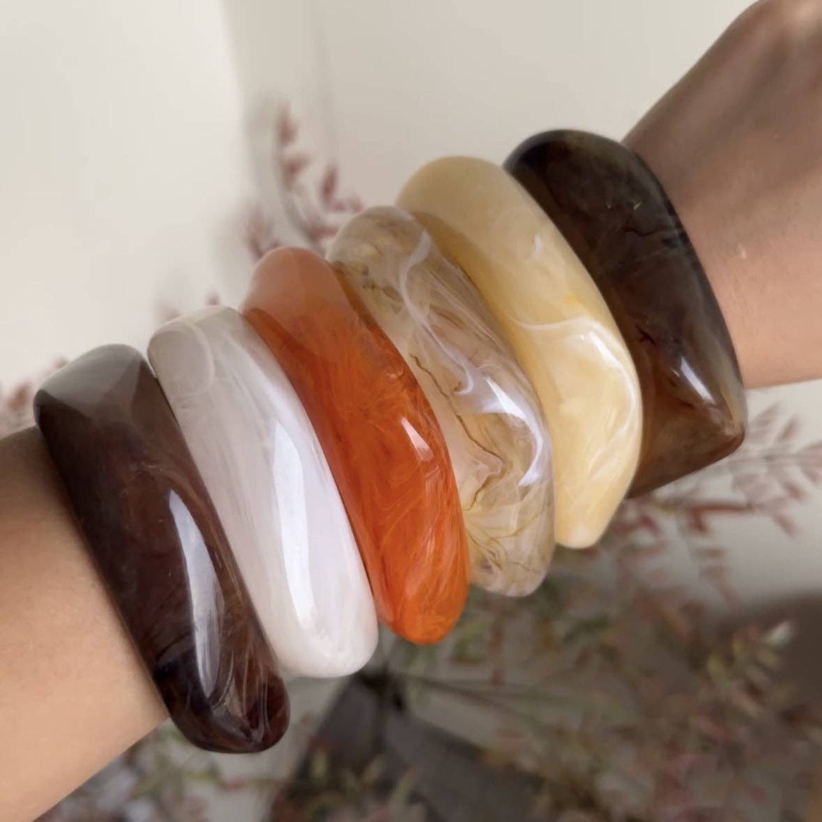 Jada Acrylic Resin Bangle Bracelets