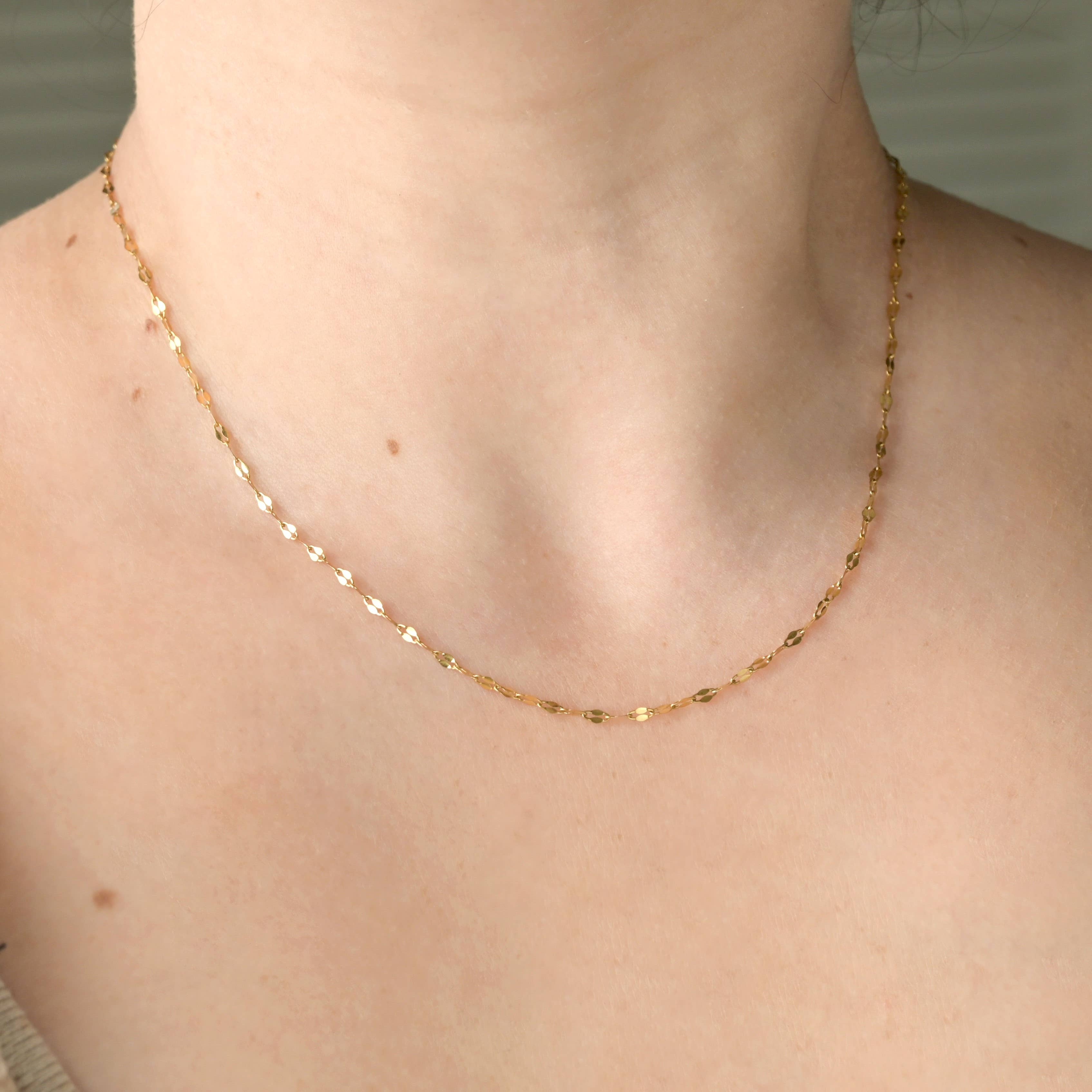 Mirror Chain Necklace - Tarnish-free Sequin Choker
