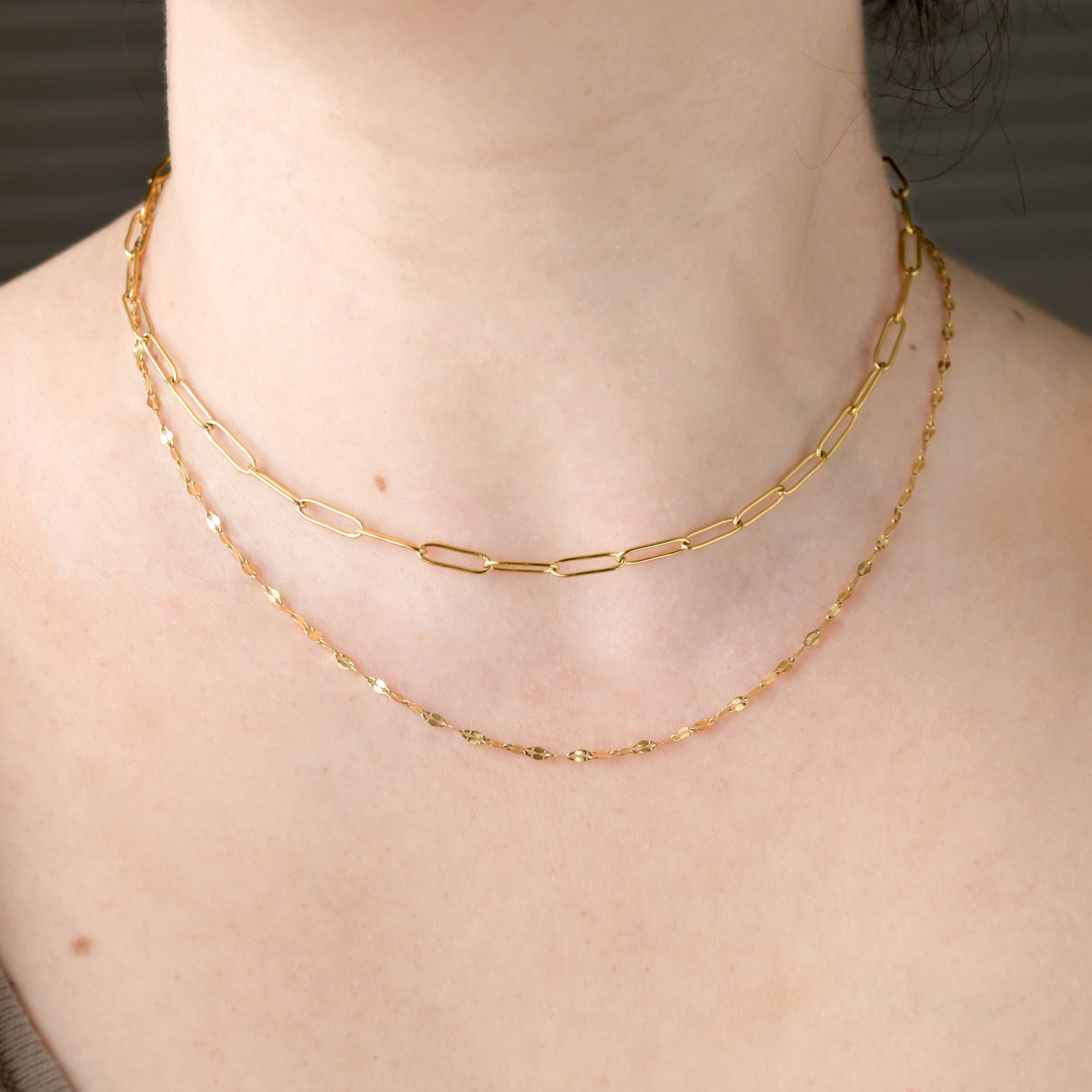Mirror Chain Necklace - Tarnish-free Sequin Choker