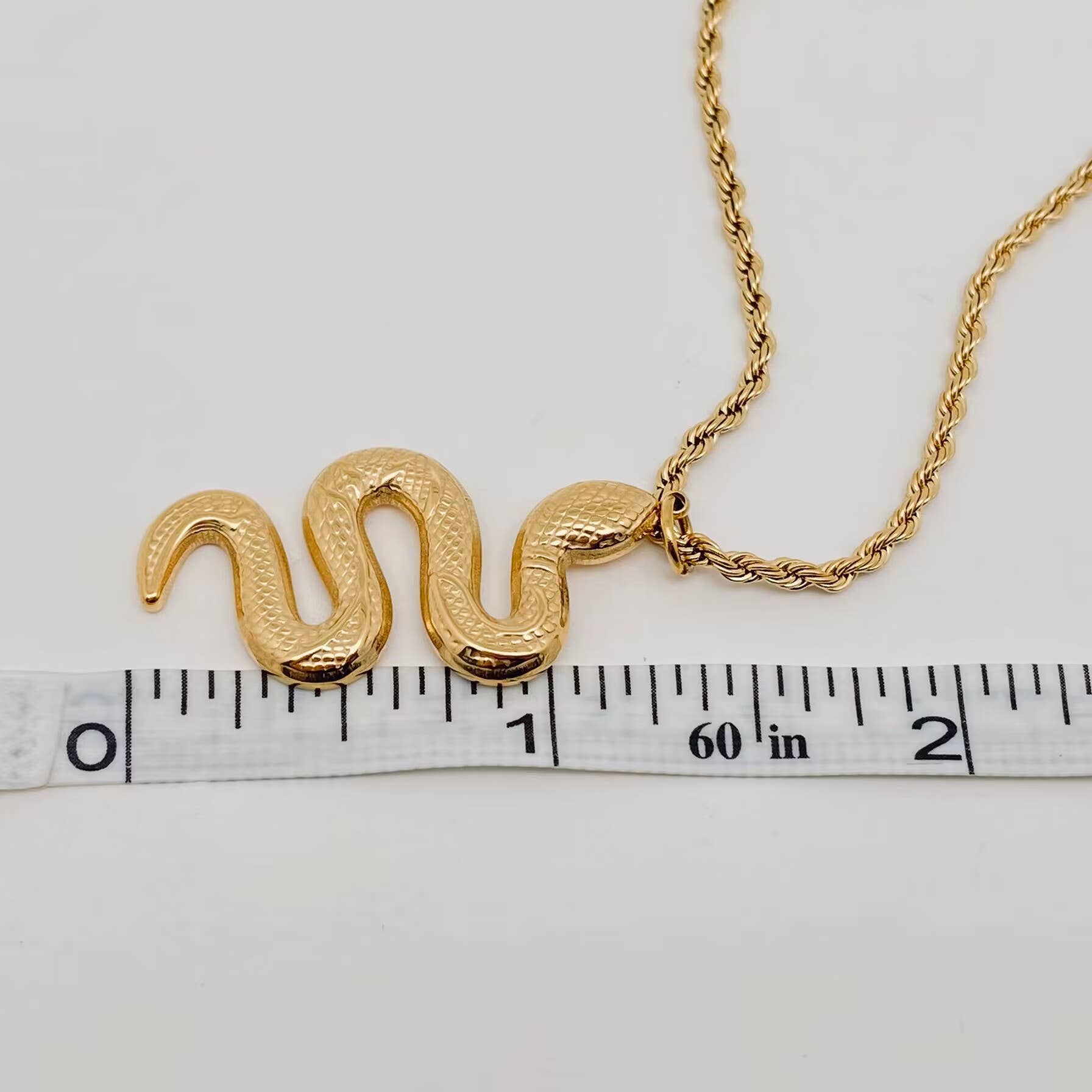18k Gold-plated Stainless Steel Snake Pendant Necklace - FGS