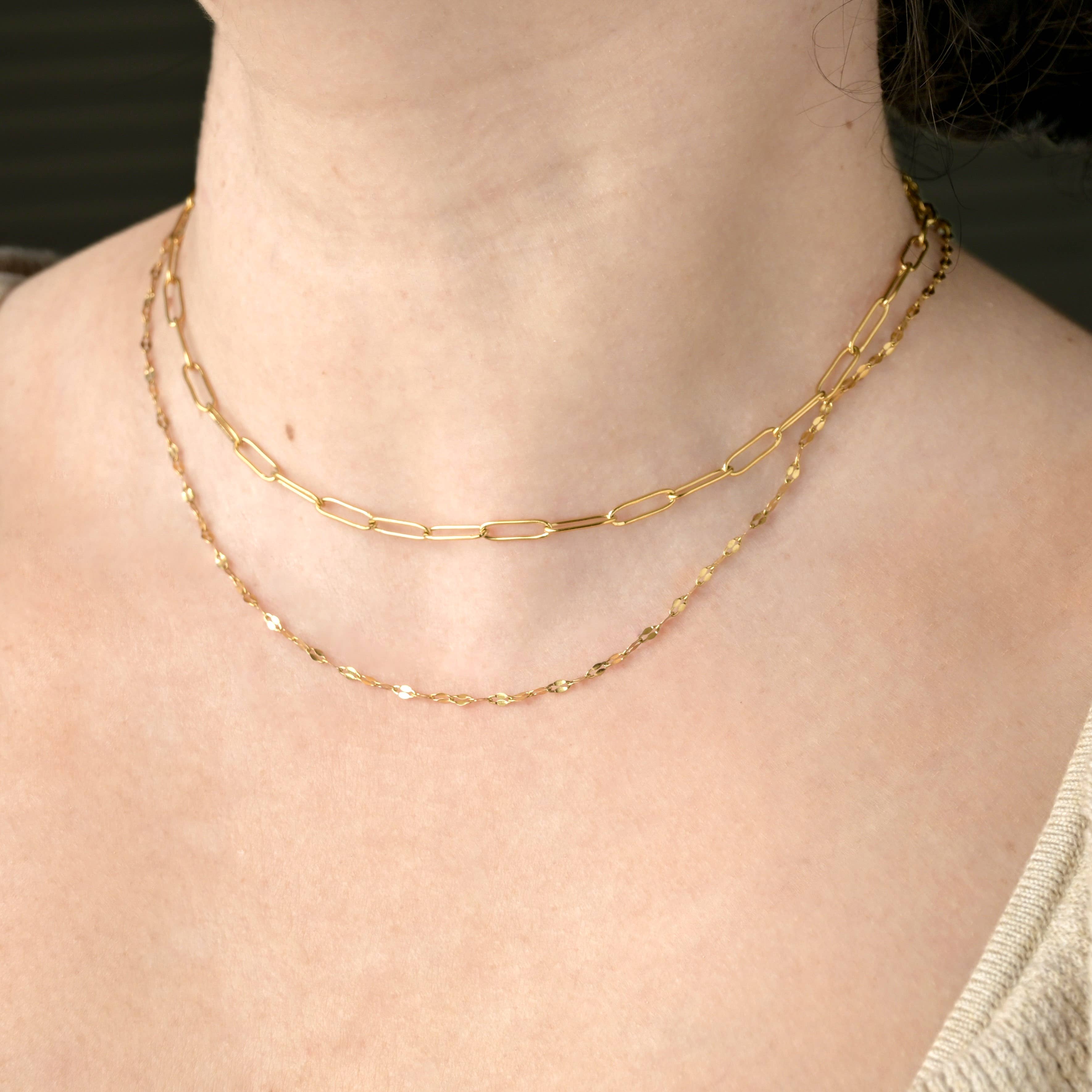 Mirror Chain Necklace - Tarnish-free Sequin Choker