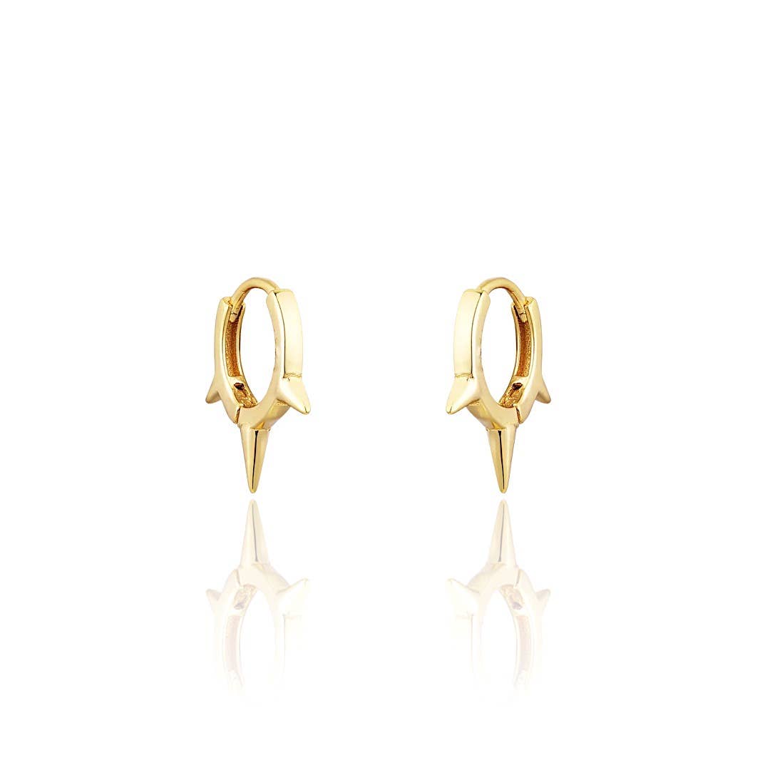 Triple Spike Huggies Earrings