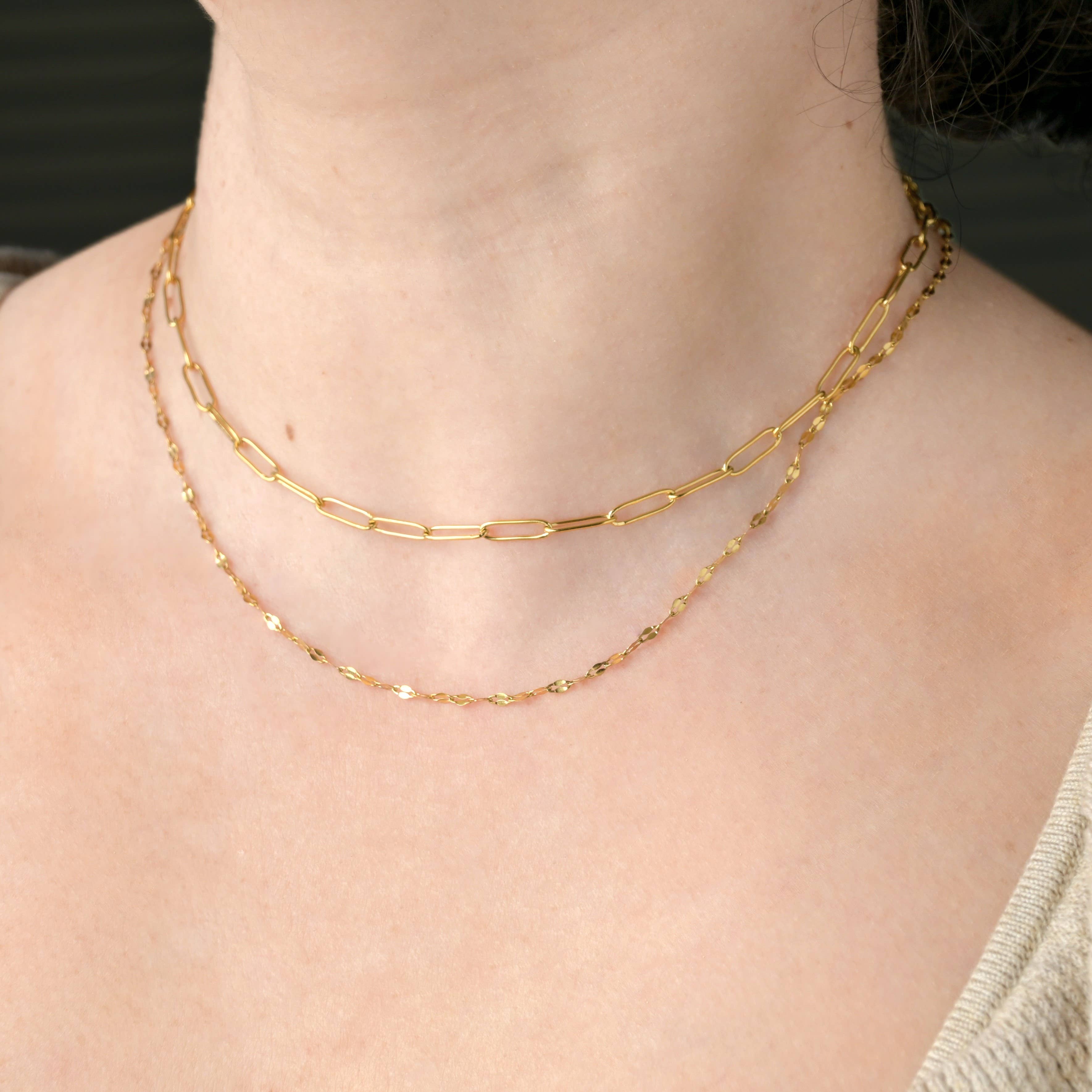 Mirror Chain Necklace - Tarnish-free Sequin Choker