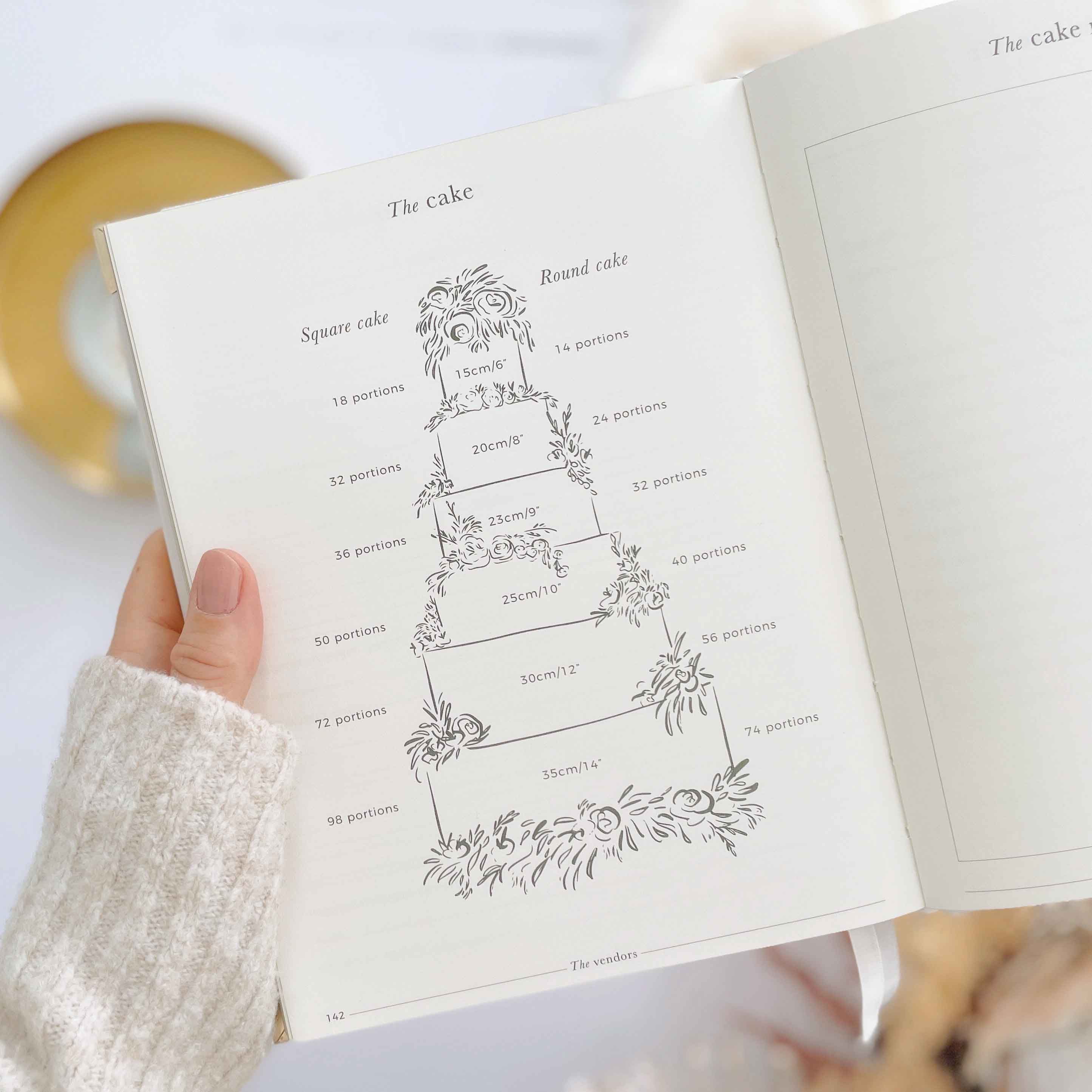 Ivory Cloth Wedding Planner Book with Gold Foil