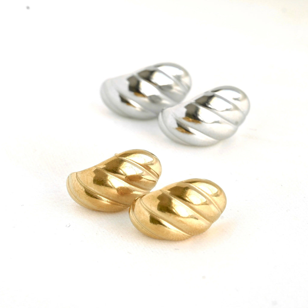 Small Croissant Huggies - Waterproof 18k Gold Dome Earrings