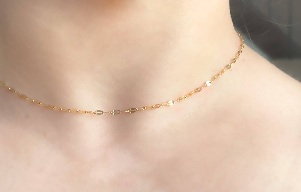 Mirror Chain Necklace - Tarnish-free Sequin Choker