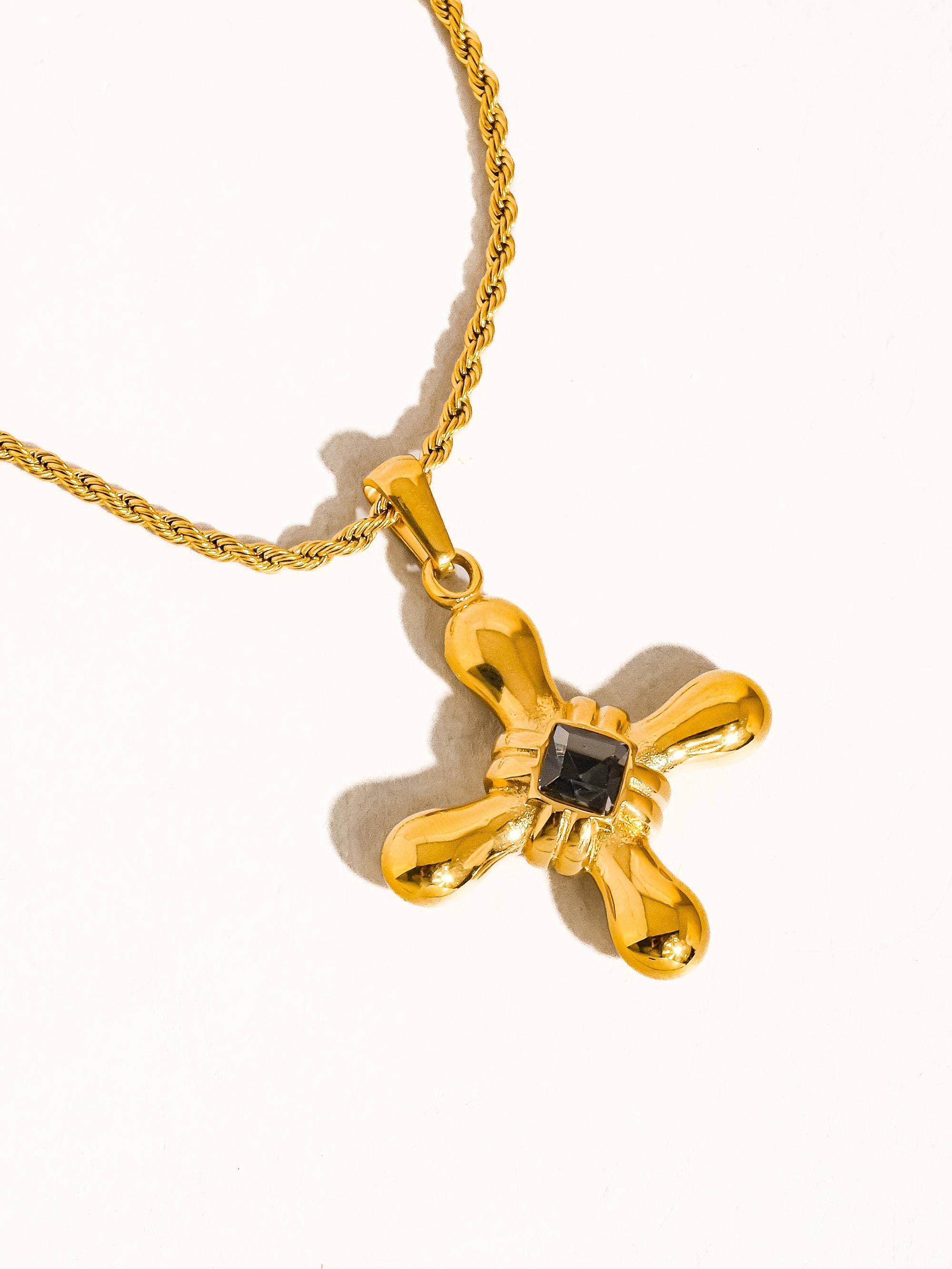 Chantal Stone Cross Necklace